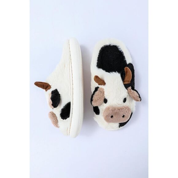 Azura Exchange  Cartoon Animal Cow Plush Slippers - Picture 6 of 8